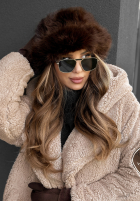 Czapka bucket hat z futerkiem Winter Cuddles czekoladowa