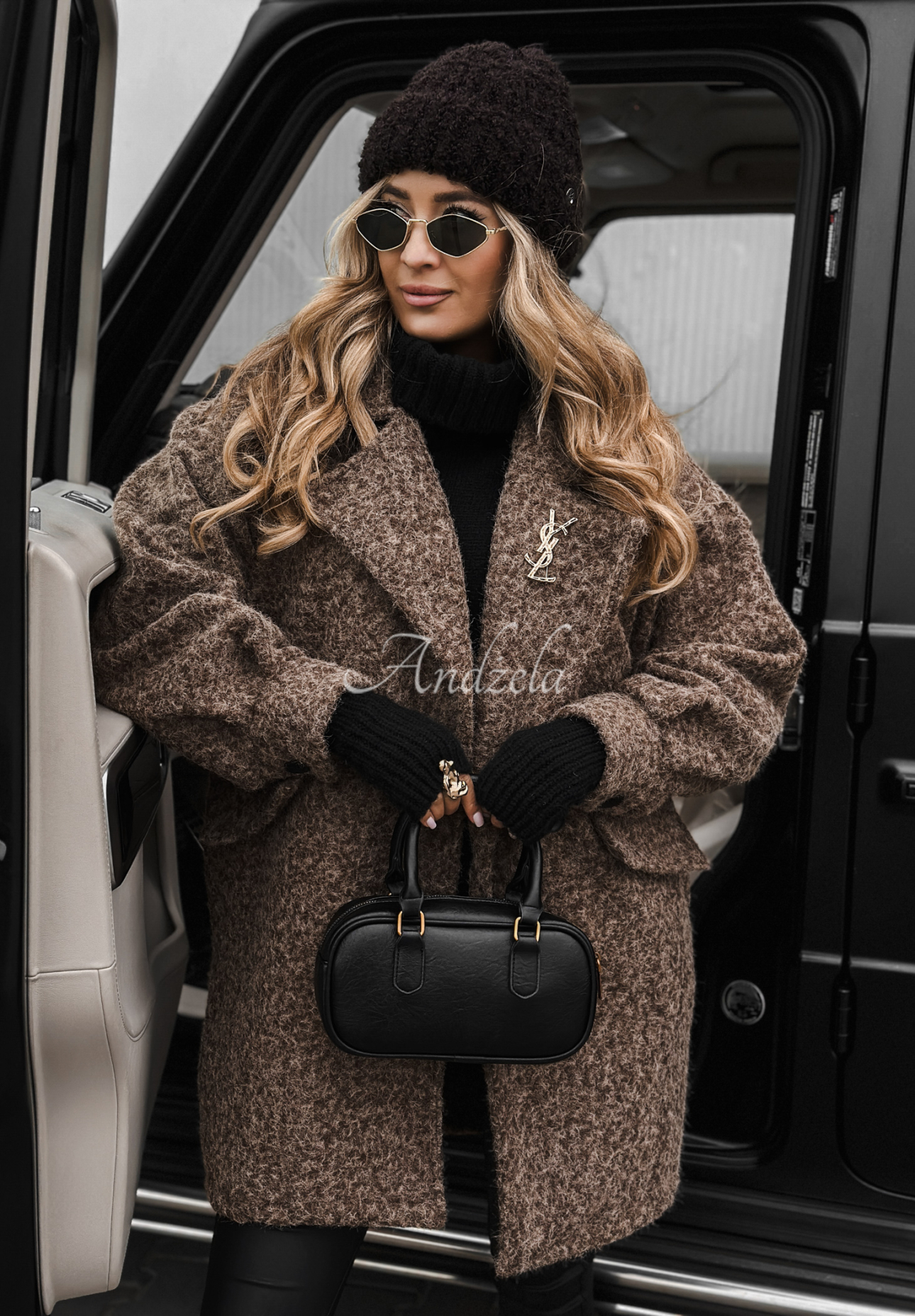 Under The Leaves chocolate wool sheepskin coat