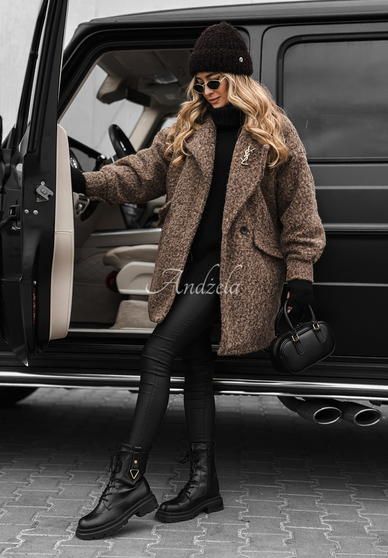 Under The Leaves chocolate wool sheepskin coat