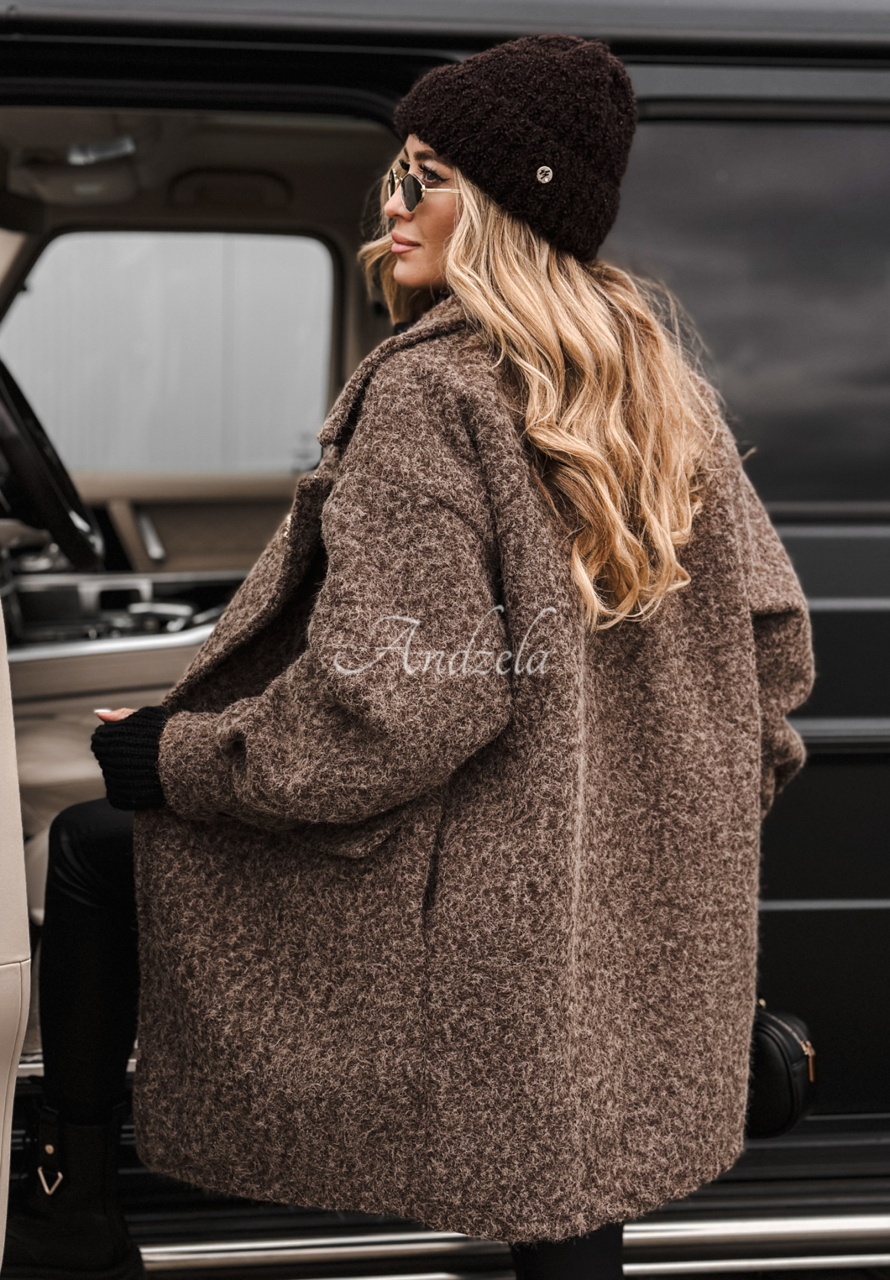Under The Leaves chocolate wool sheepskin coat