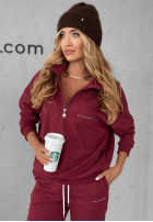 Komplet dresowy bluza i spodnie Pause Time burgundowy