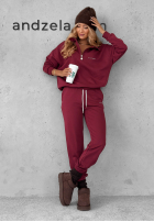 Komplet dresowy bluza i spodnie Pause Time burgundowy