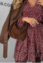 Zamszowa torebka Just Lipstick czekoladowa