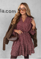 Kwiecista sukienka mini Florists Dream burgundowa