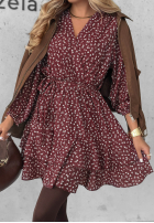 Kwiecista sukienka mini Florists Dream burgundowa