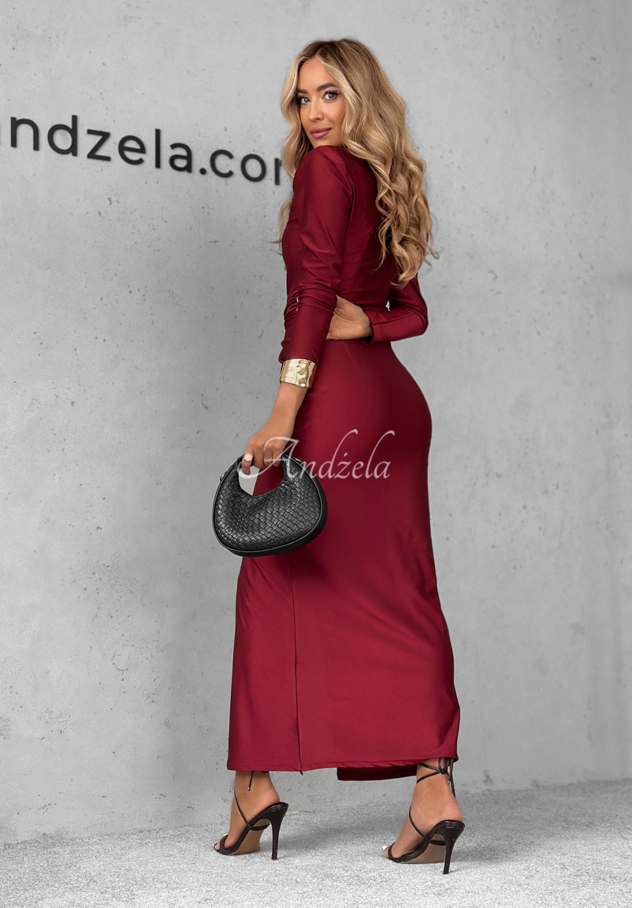 Fitted dress with slit Dance Of Dreams burgundy