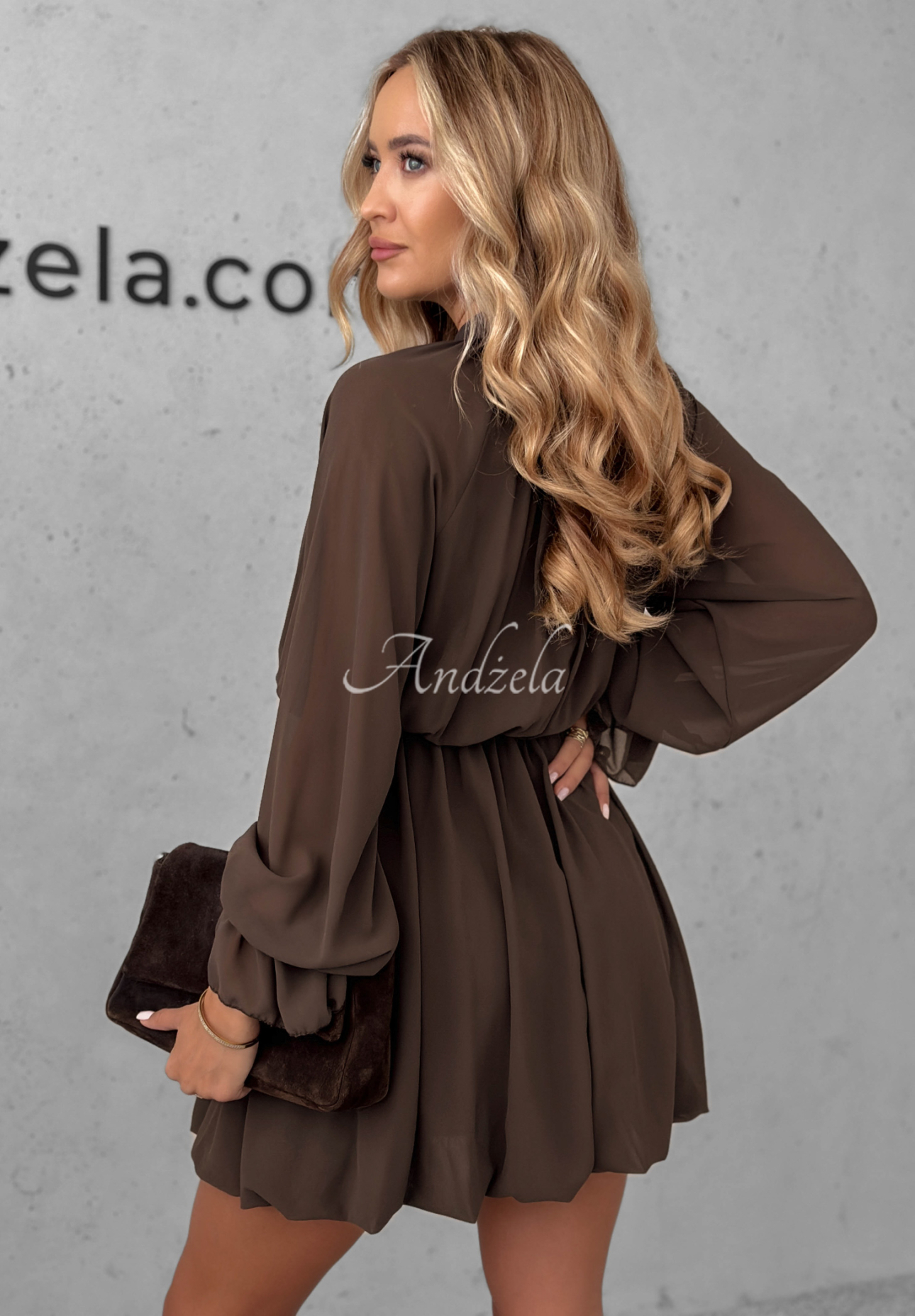 Mini dress with ruffles Not Just Dream chocolate
