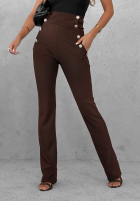 Spodnie z guzikami Without Reason czekoladowe