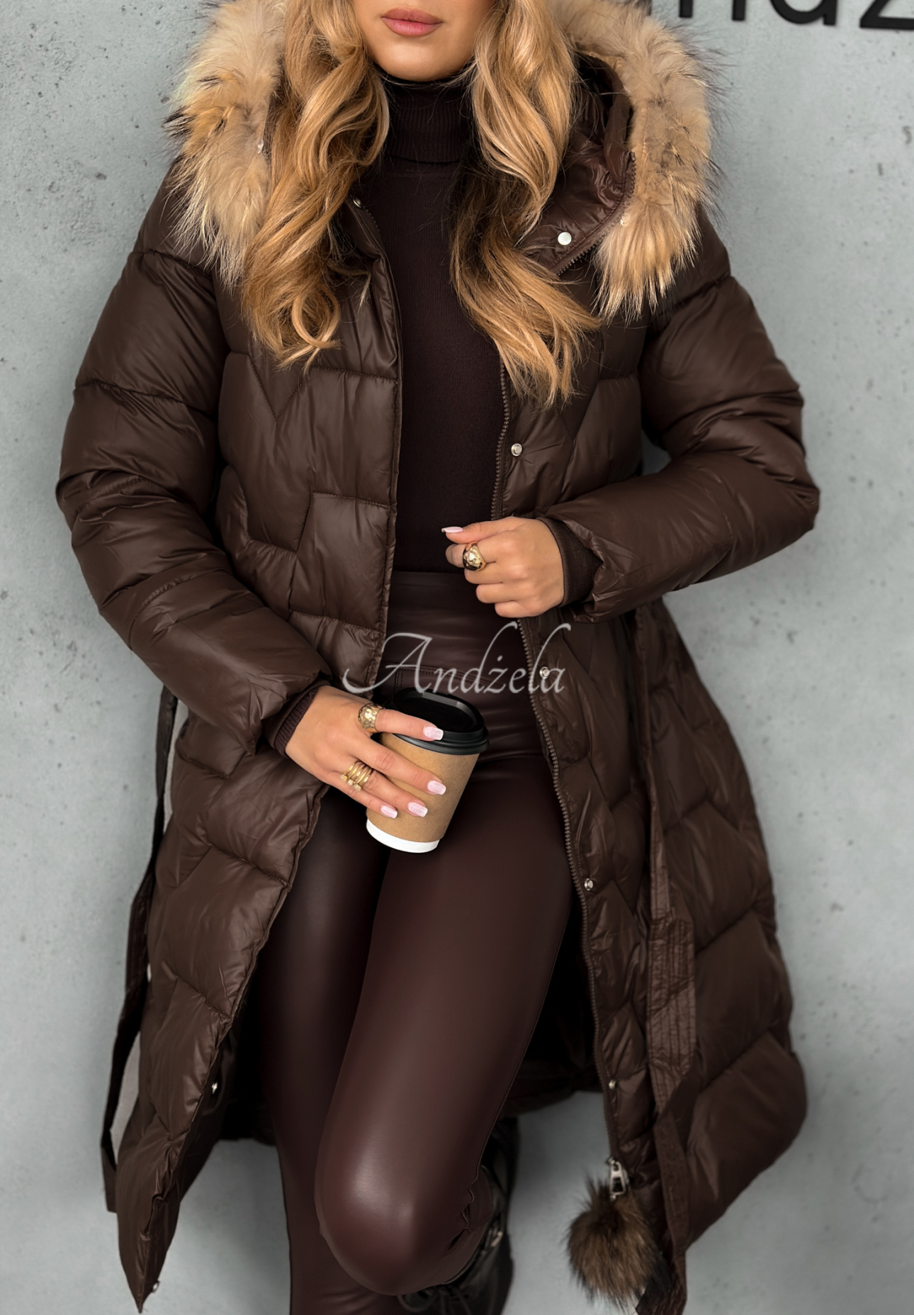 Frostbite quilted fur jacket chocolate II