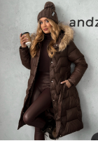 Pikowana kurtka z futerkiem Frostbite czekoladowa II