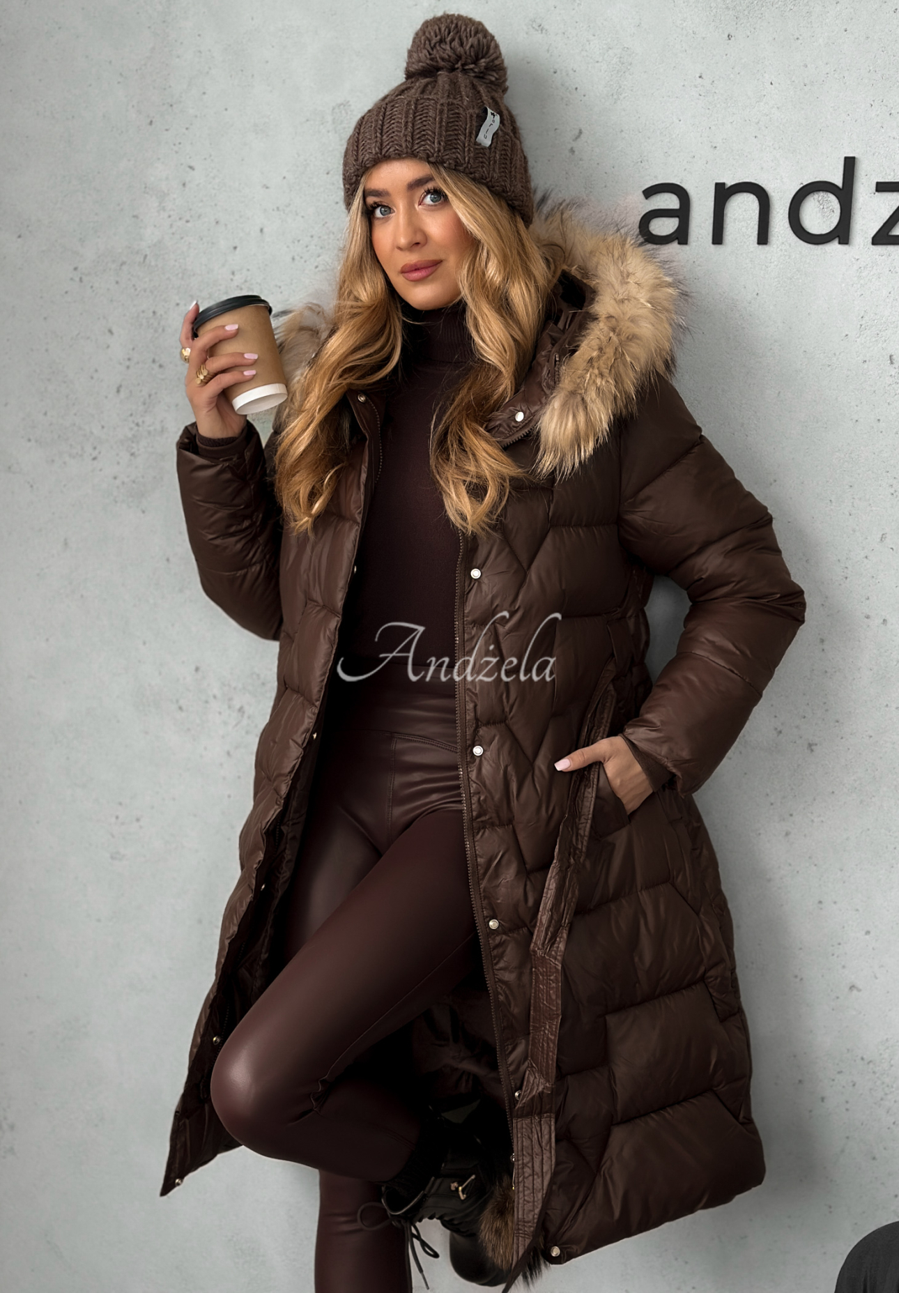 Frostbite quilted fur jacket chocolate II