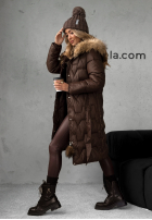 Pikowana kurtka z futerkiem Frostbite czekoladowa II