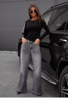 Wiskozowa bluzka longsleeve Basanti czarna