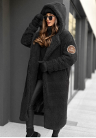 Płaszcz kożuszek z kapturem Before Frost czarny