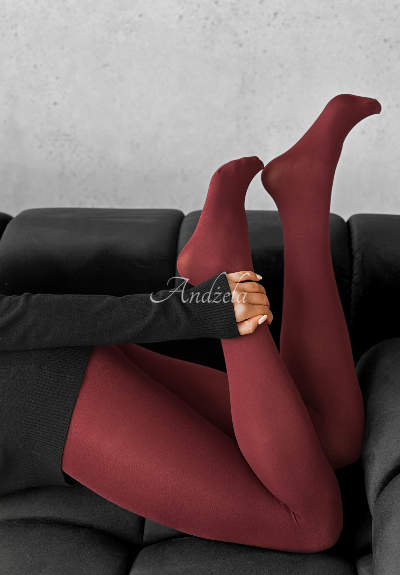 Andrana burgundy 100 den tights