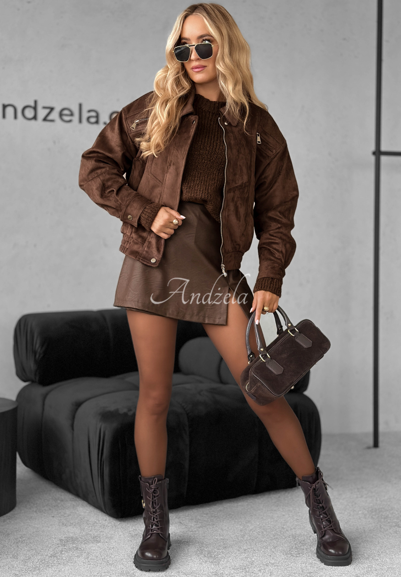 Just A Mistake chocolate suede ramones jacket