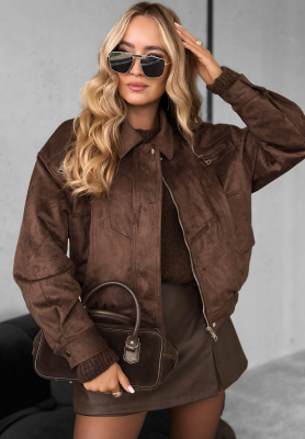 Just A Mistake chocolate suede ramones jacket