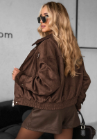 Skórzana kurtka bomberka Just A Mistake czekoladowa