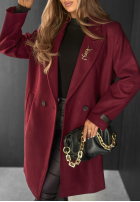 Długi płaszcz Text Me Back burgundowy