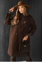 Długi płaszcz Text Me Back czekoladowy