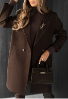 Długi płaszcz Text Me Back czekoladowy