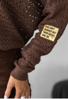 Lekki sweter Round Oak czekoladowy