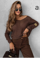 Lekki sweter Round Oak czekoladowy