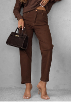 Spodnie jeansowe mom fit Cold Message czekoladowe