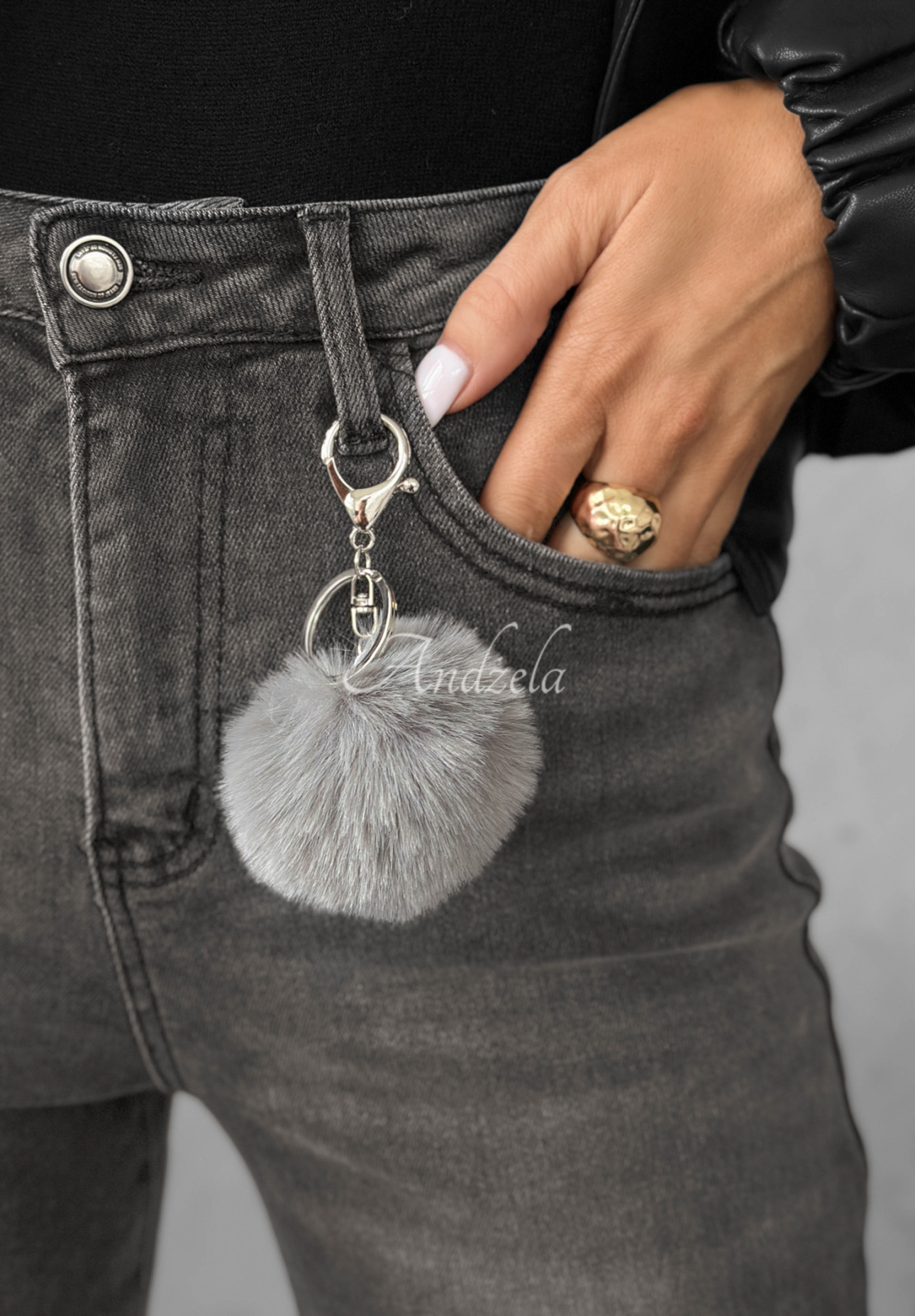 Jeans mom fit pants Looking Back dark grey