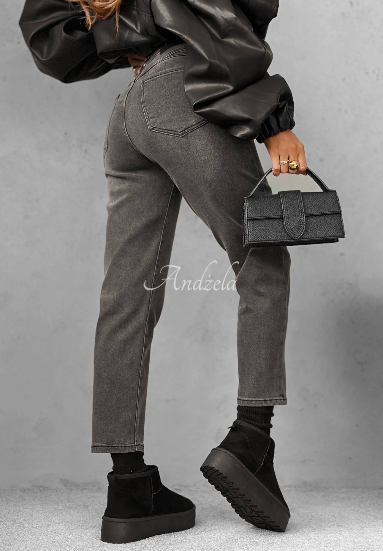 Jeans mom fit pants Looking Back dark grey