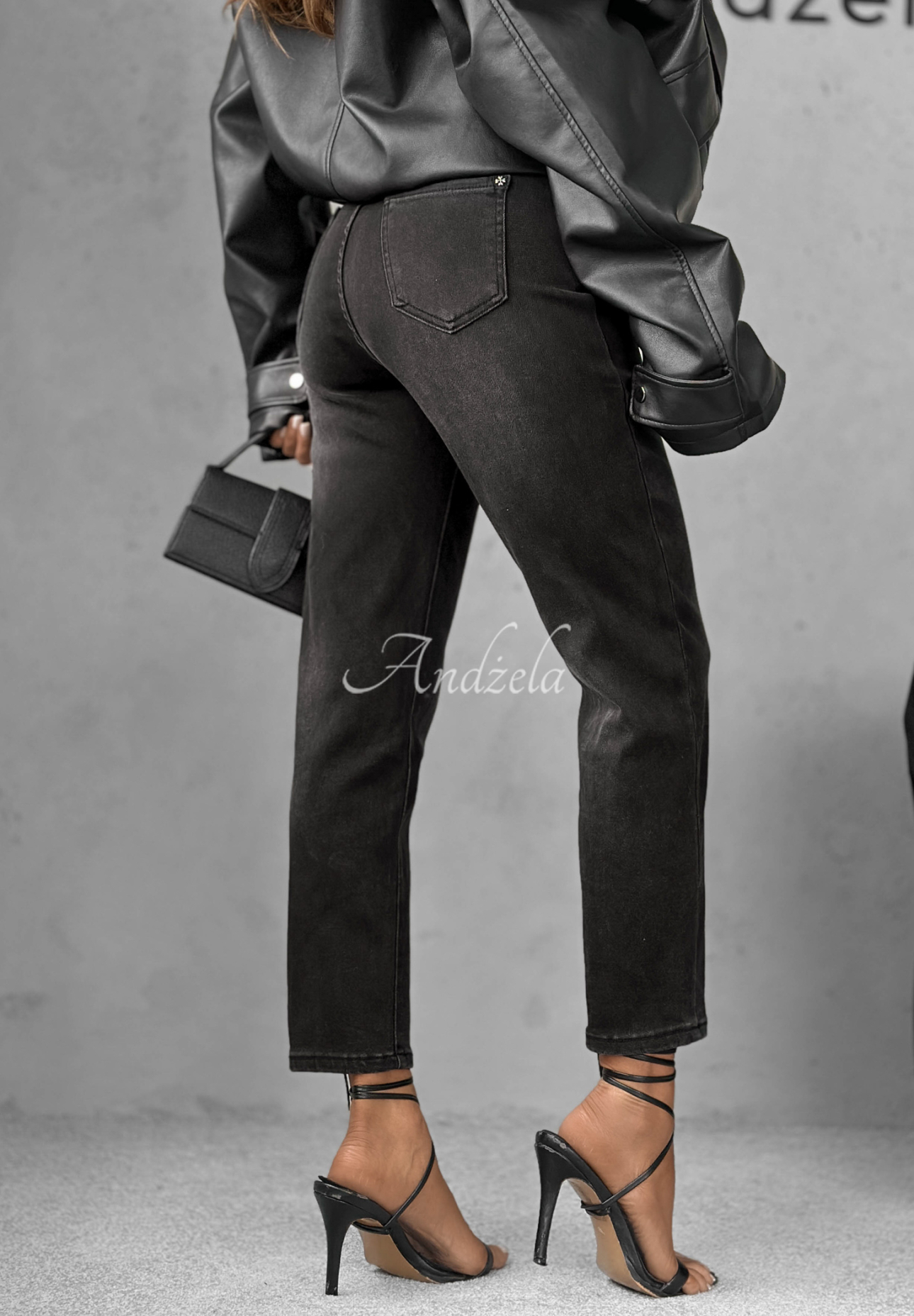 Spodnie jeansowe mom fit Set Your Goal ciemnoszare