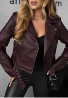 Skórzana ramoneska Just Let Go burgundowa