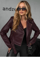 Skórzana ramoneska Just Let Go burgundowa