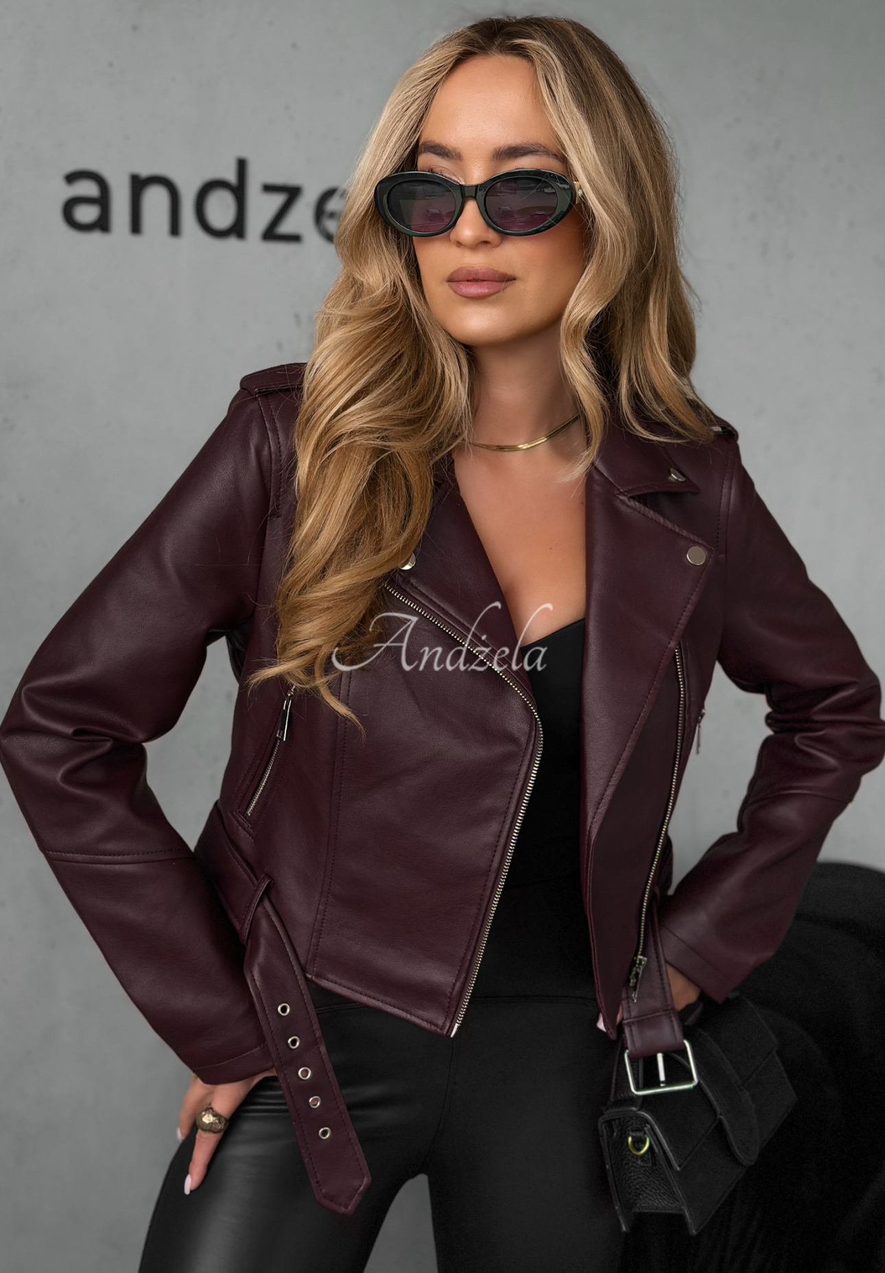 Just Let Go burgundy leather ramones jacket