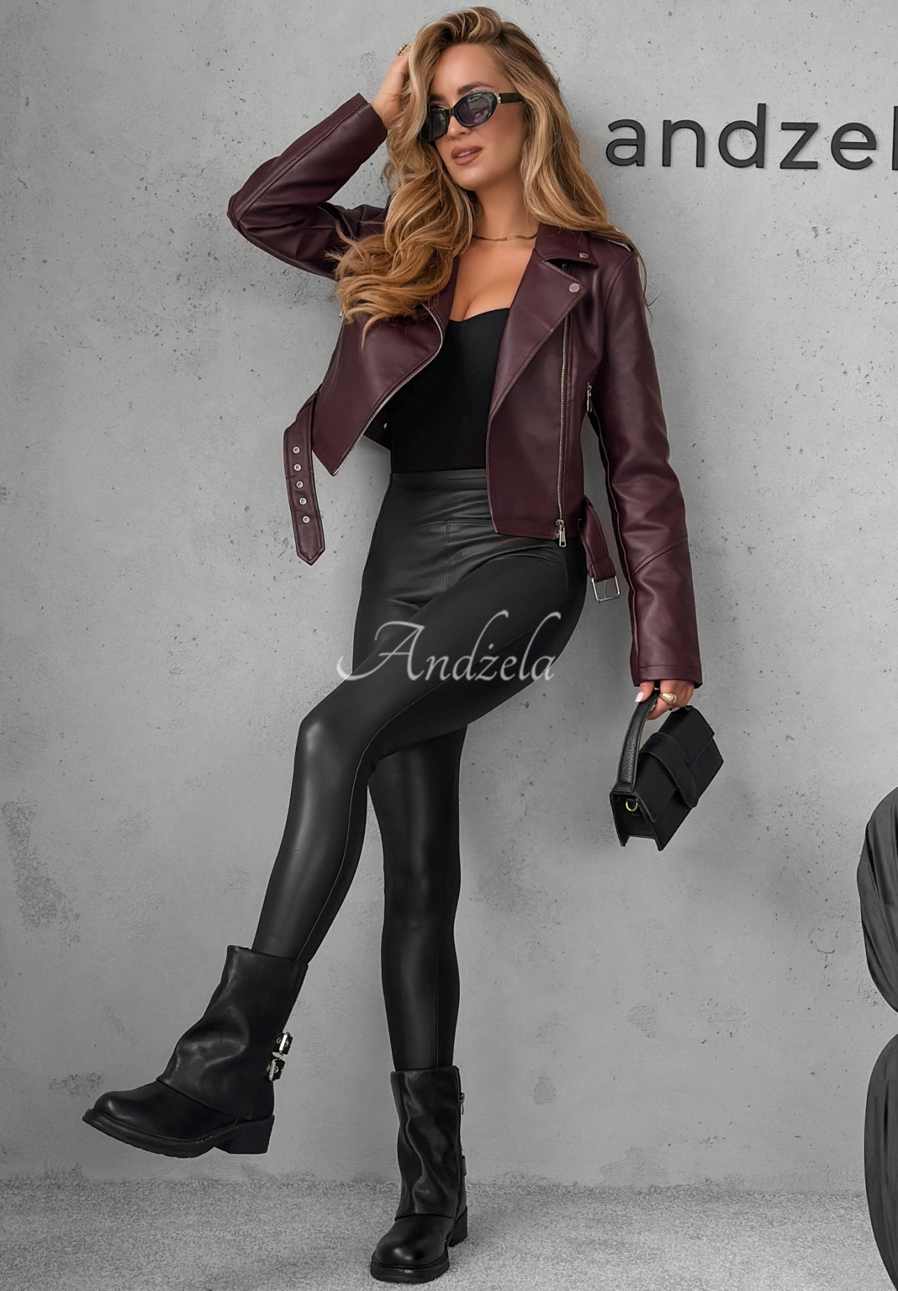 Just Let Go burgundy leather ramones jacket