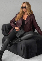 Skórzana ramoneska Just Let Go burgundowa