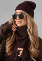 Czapka Enjoying Autumn czekoladowa