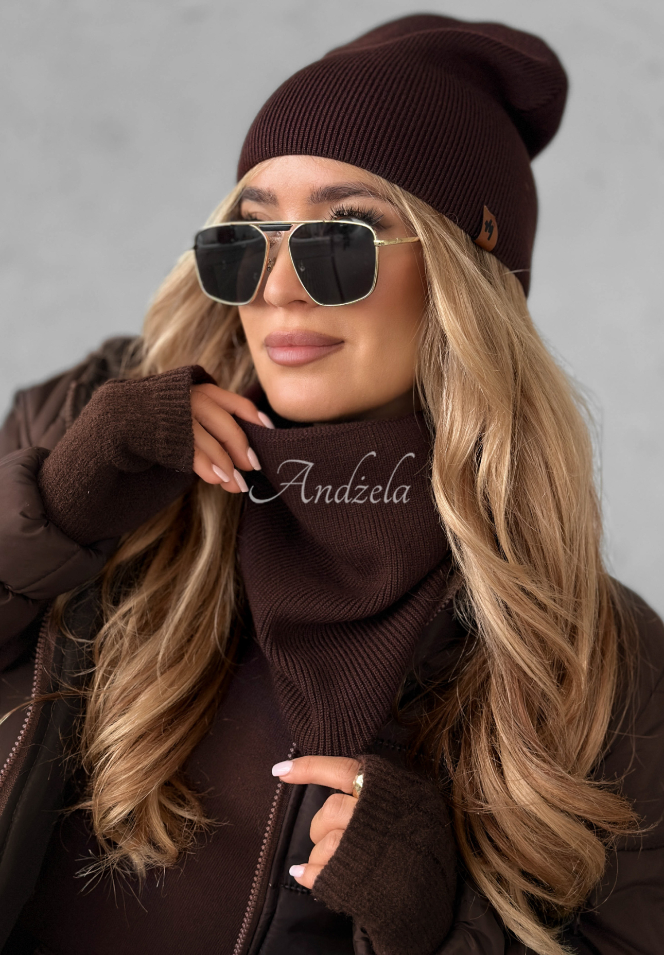 Enjoying Autumn cap with viscose chocolate.