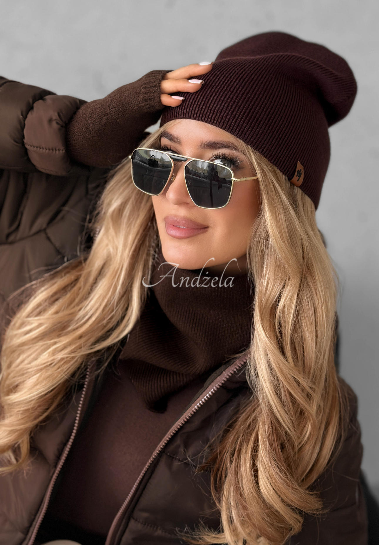 Enjoying Autumn cap with viscose chocolate.