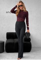 Koronkowa bluzka longsleeve Imagine Me burgundowa