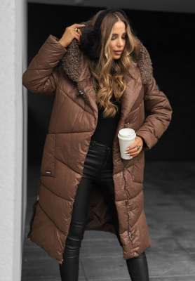 October Leaves chocolate quilted sheepskin jacket