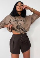 Wiskozowe krótkie spodenki La Milla Off Today czekoladowe