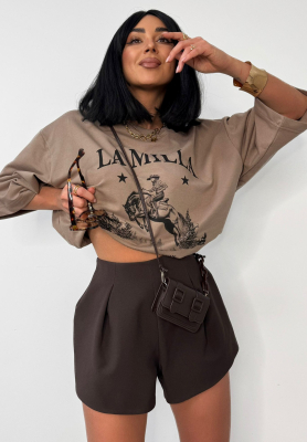 Viscose short shorts La Milla Off Today chocolate.