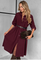 Corduroy midi dress in cotton That One Autumn burgundy