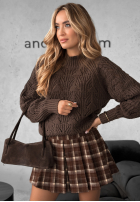 Ażurowy sweter Del Haven czekoladowy