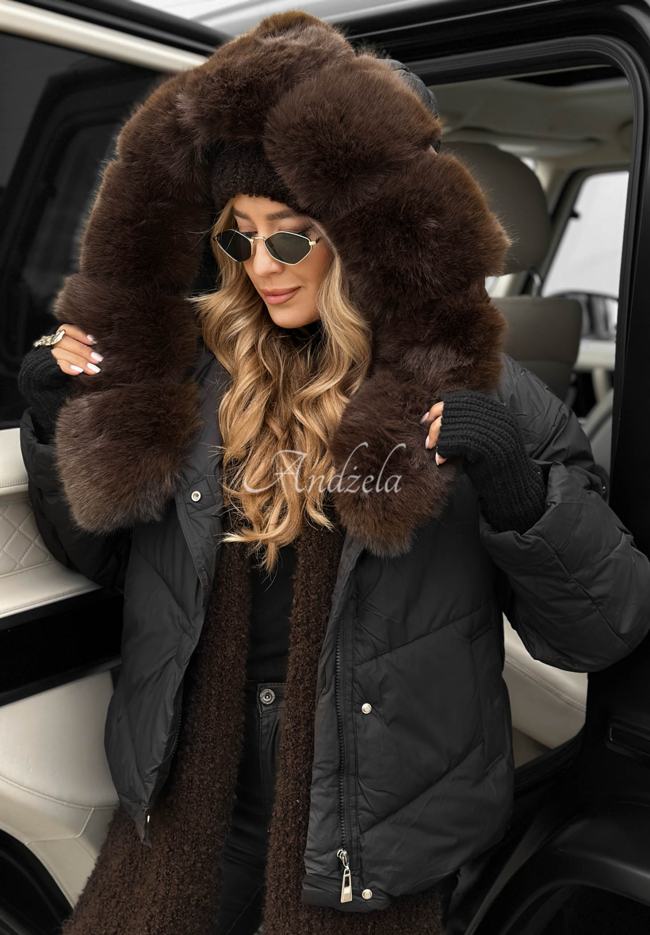 Quilted jacket with fur Snow For Us black