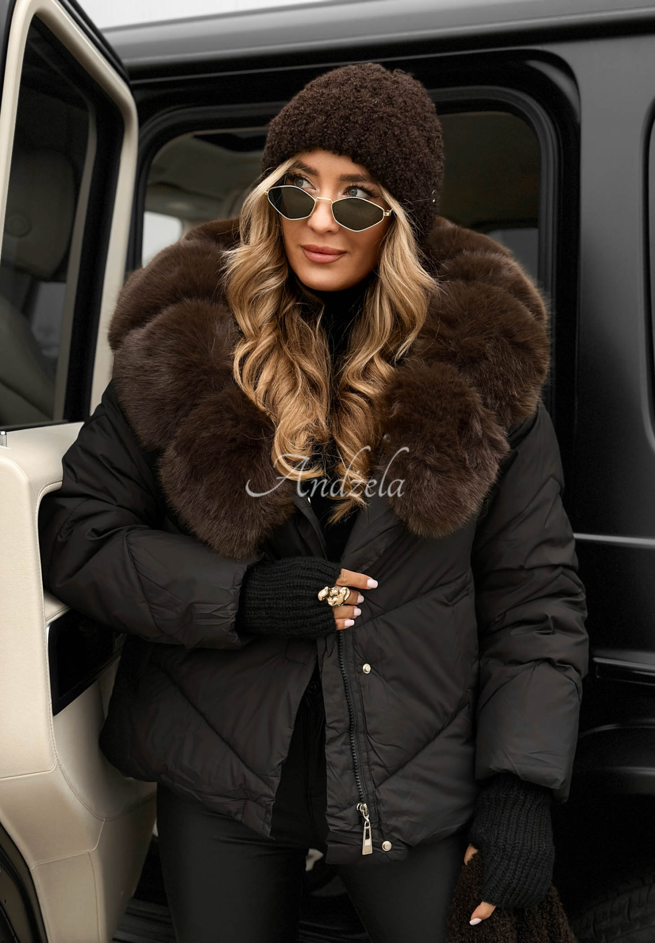 Quilted jacket with fur Snow For Us black