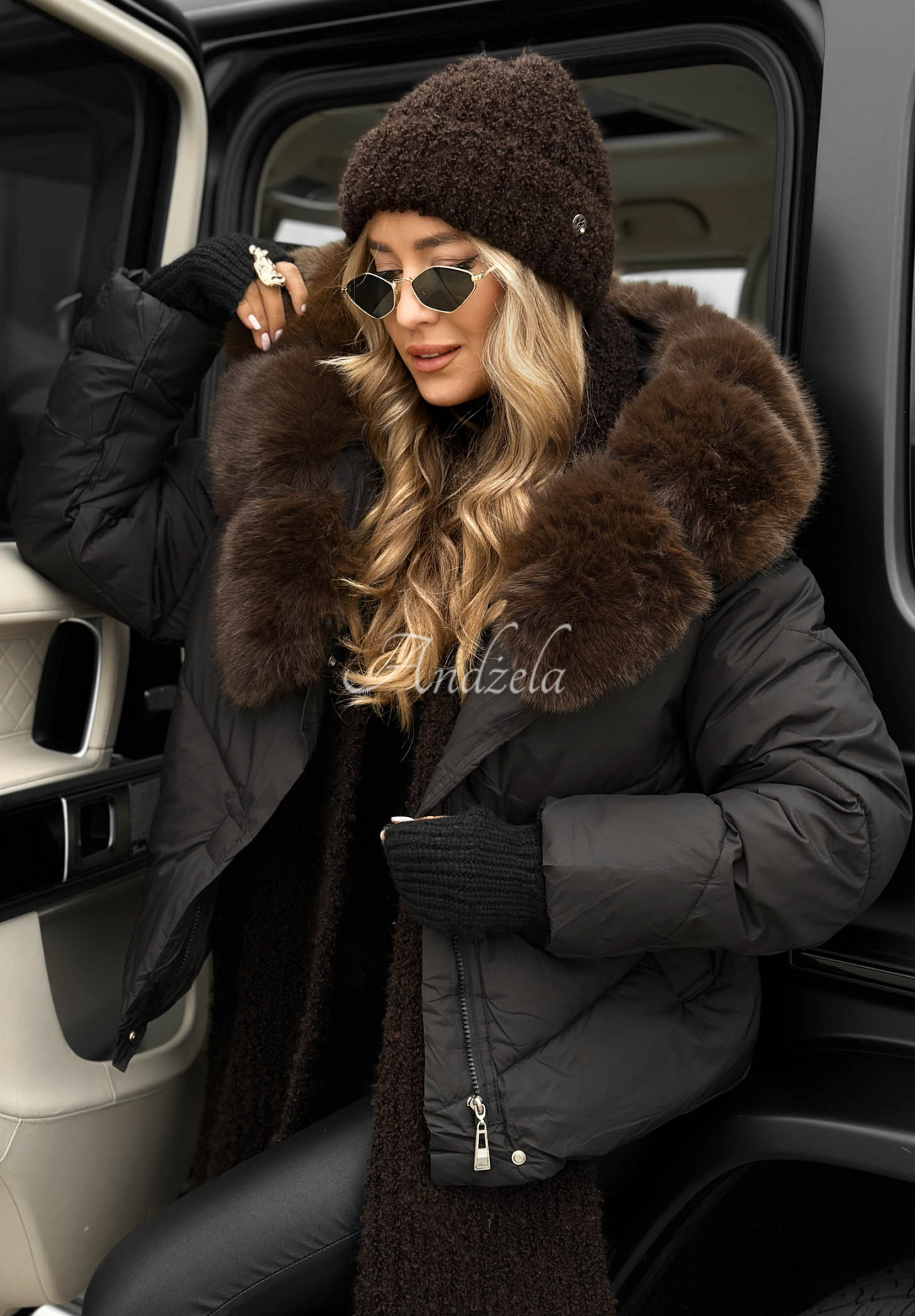 Quilted jacket with fur Snow For Us black