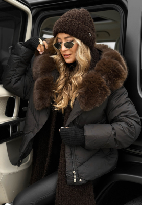 Quilted jacket with fur Snow For Us black