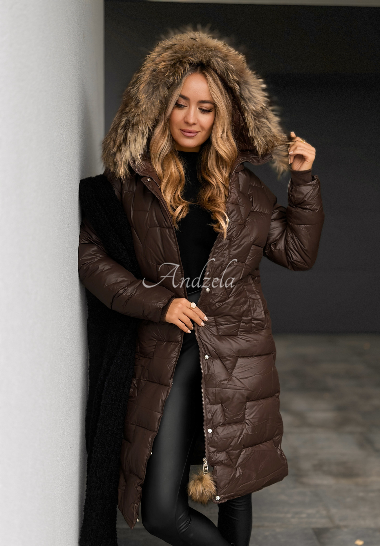 Frostbite quilted fur jacket chocolate II